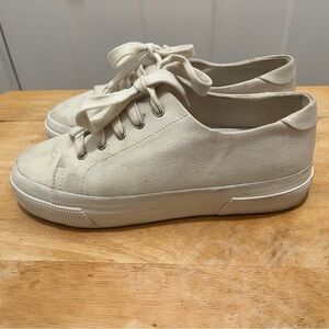 CHANEL Women’s Sneakers Size 36 White Laced Up Platform